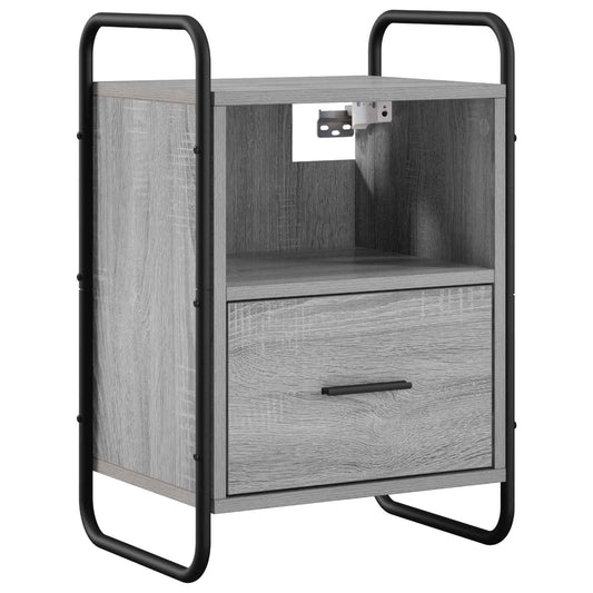 vidaXL Hanging Bedside Cabinet Grey Sonoma 40 x 30 x 60 cm