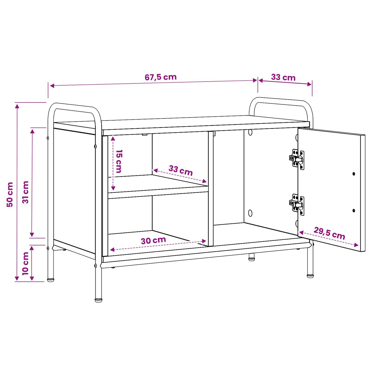 vidaXL TV Cabinet 67.5 x 33 x 50 cm Sonoma Oak