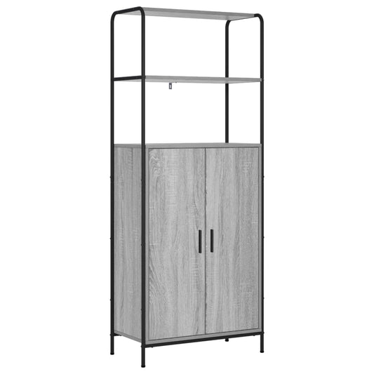 vidaXL Highboard Grey Sonoma 65 x 33 x 161 cm Engineered Wood