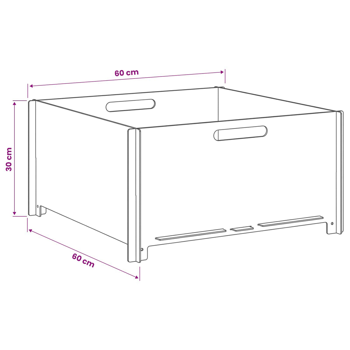 vidaXL Fire Pit Black 60 x 60 x 30 cm Steel