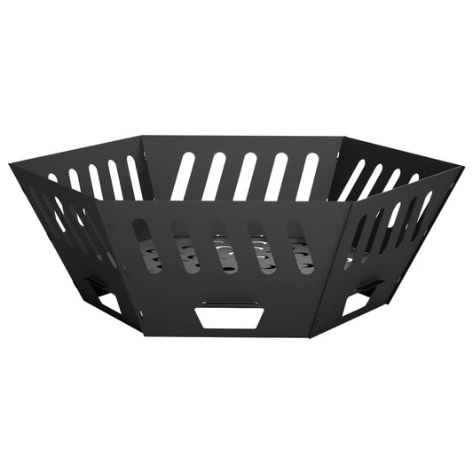 vidaXL Fire Pit Black 80 x 80 x 28 cm Steel