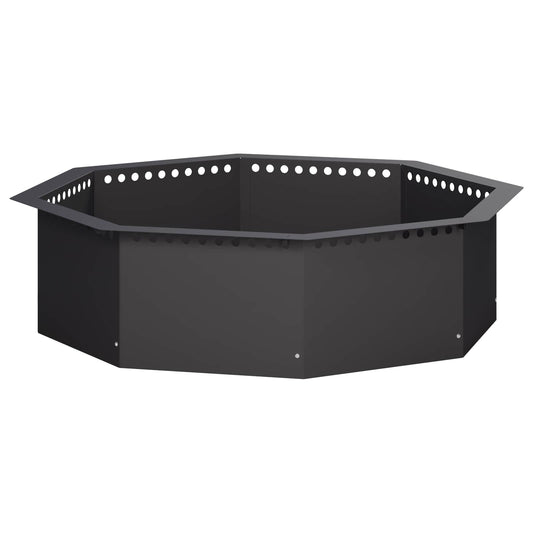 vidaXL Fire Pit Ring Black 80 x 80 x 25 cm Steel