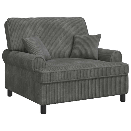 vidaXL XXL Armchair with Cushions Light Grey 1.5 Lines Fabric