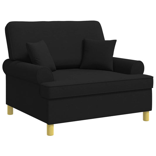 vidaXL XXL Armchair with Cushions Black Fabric