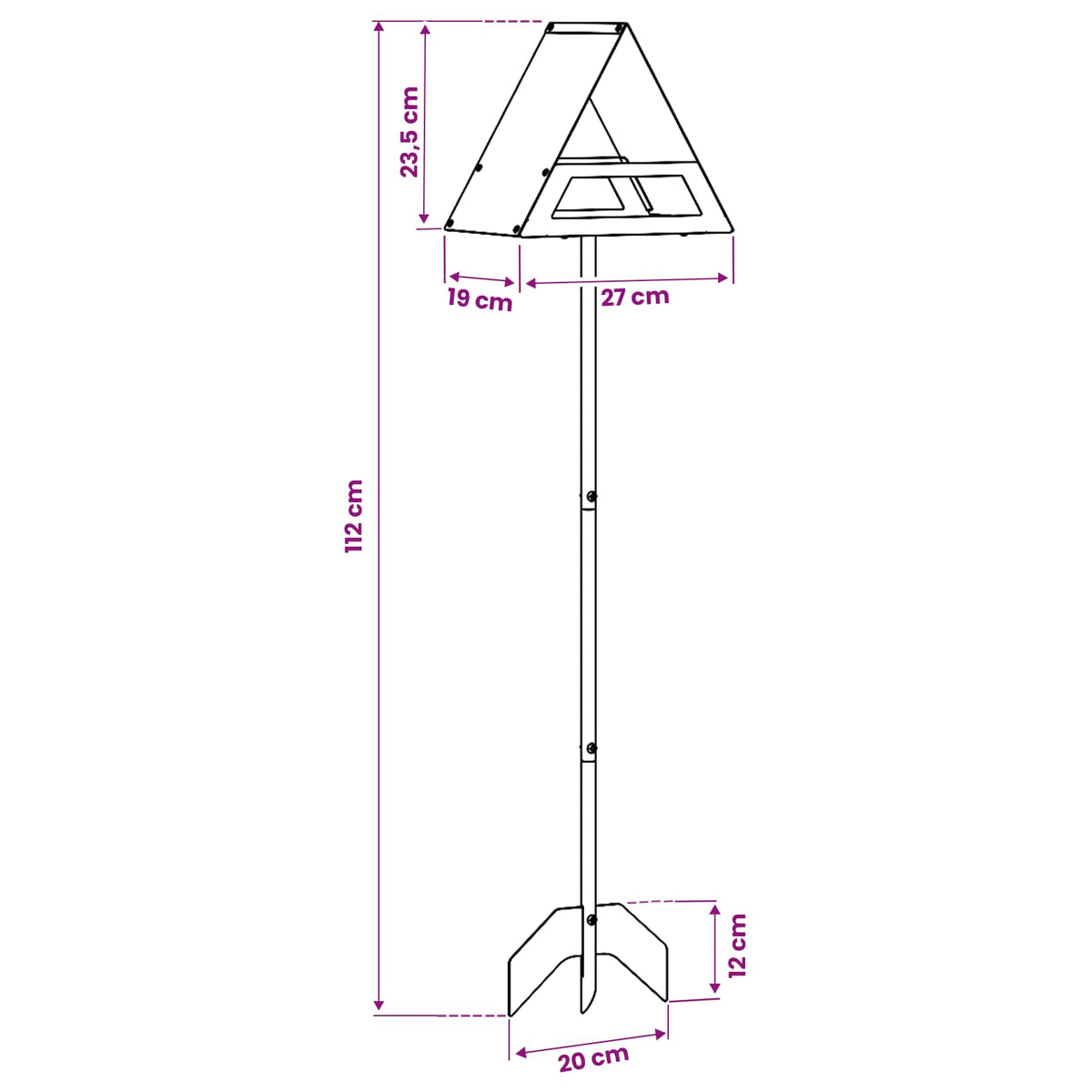 vidaXL Bird Feeder Stainless Steel Silver