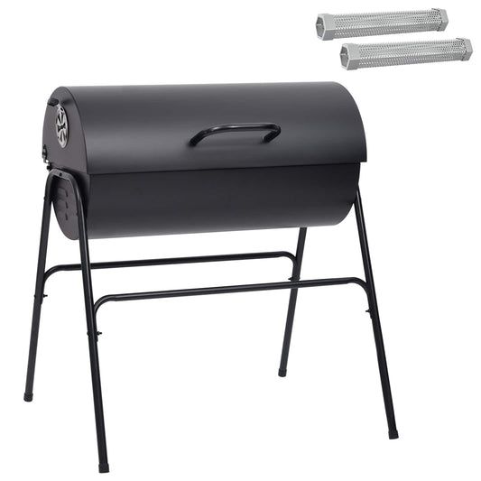 vidaXL Barrel Grill with 2 Cooking Grids 3 pcs 80 x 73 x 90 cm Metal