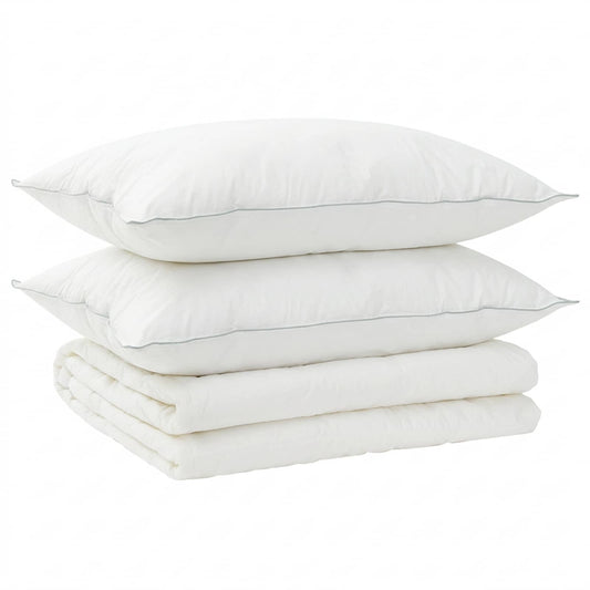 vidaXL Duvet and Pillow Set 3 pcs 200x200 cm Summer 140 GSM Wool White