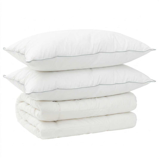 vidaXL Duvet and Pillow Set 3 pcs 200x200 cm Winter 450 GSM Wool White