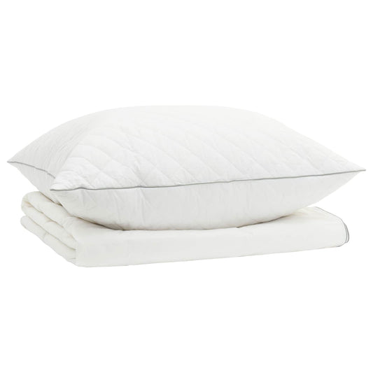 vidaXL 90% Goose Down Duvet Set FULDA 2 pcs 155 x 200 cm Summer White