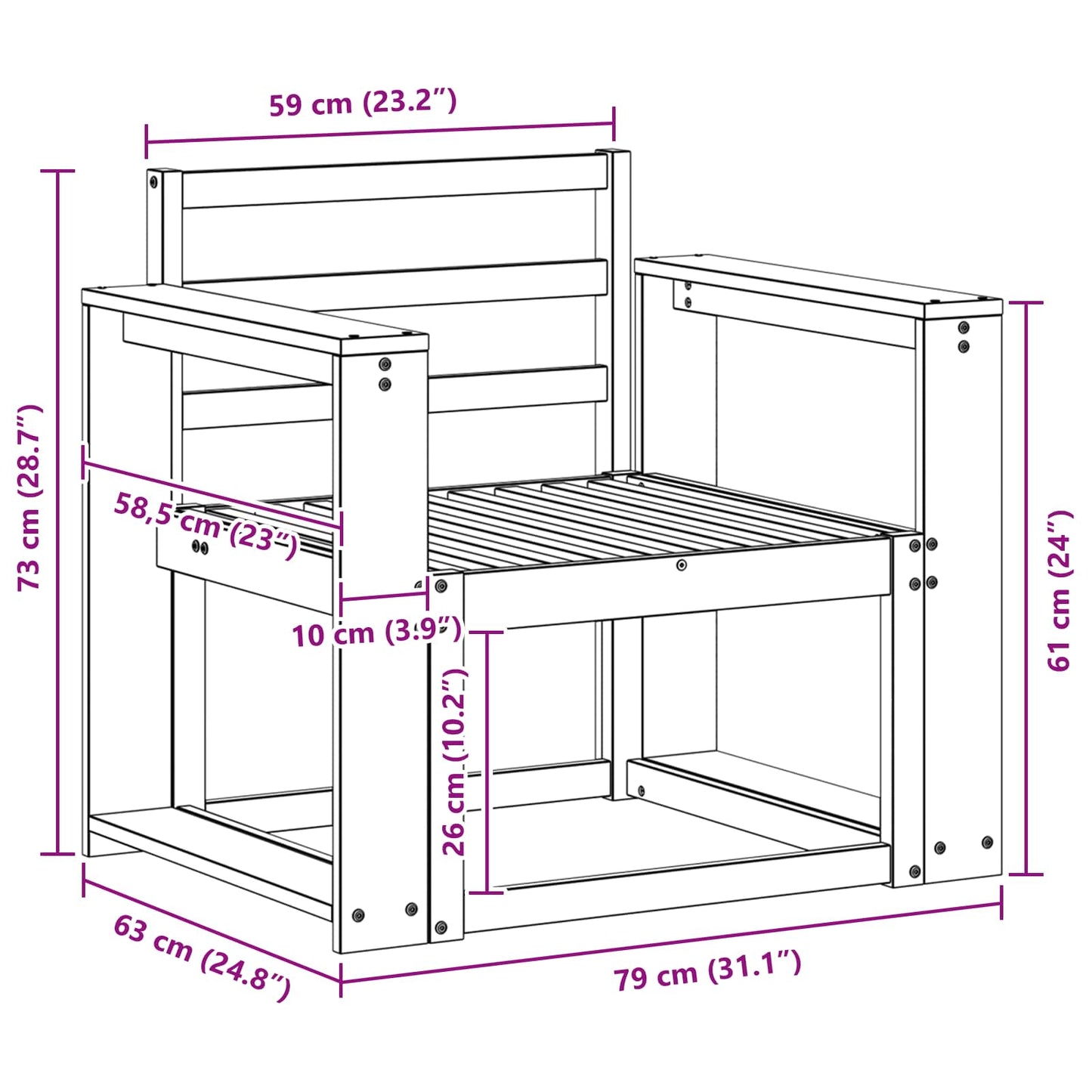 vidaXL Outdoor Sofa Set Solid Acacia Wood White