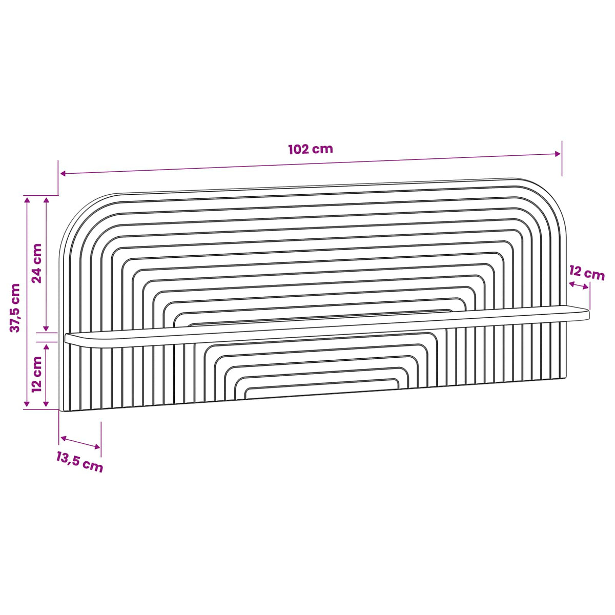 vidaXL Wall Shelf 2 pcs High Gloss White 102 x 13.5 x 37.5 cm