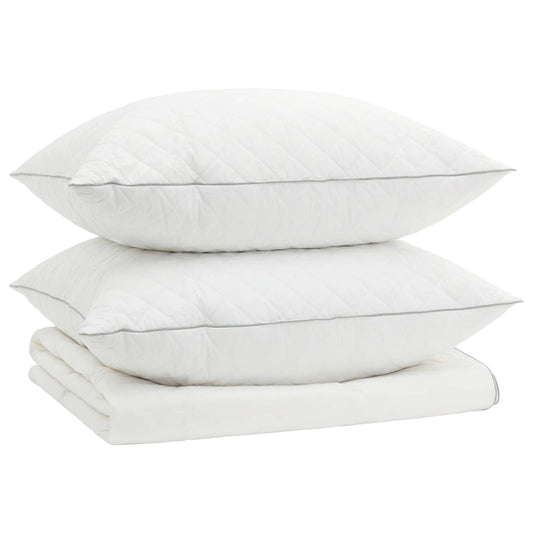 vidaXL 90% Goose Down Duvet Set FULDA 3 pcs 200 x 240 cm Summer White