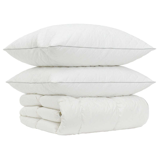 vidaXL 90% Goose Down Duvet Set FULDA 3 pcs 140 x 220 cm All Seasons
