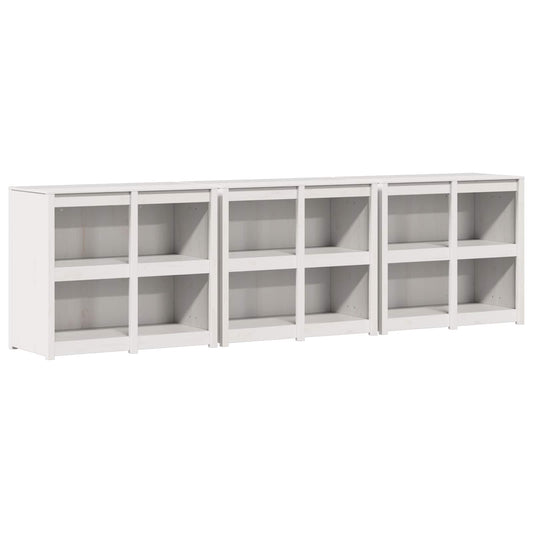vidaXL Outdoor Kitchen Cabinet MEPPEL 3 pcs White Solid Pine Wood