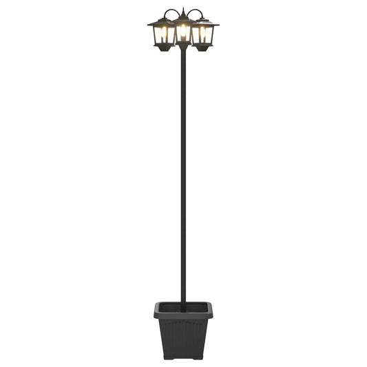 vidaXL 3-Head Lamp Post with Planter Black 32 x 32 x 188 cm