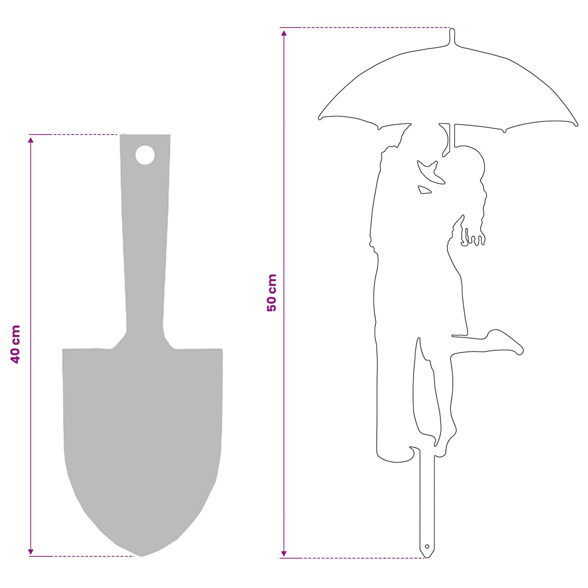 vidaXL Garden Stake 50 x 24.5 cm Steel Anthracite