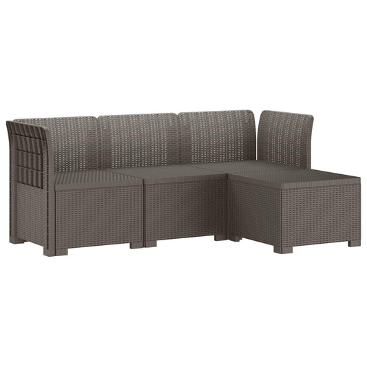 vidaXL 4-Seater Garden Sofa Rattan Look PP Light Grey