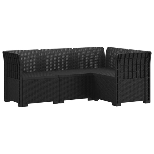 vidaXL 4-Seater Garden Sofa Rattan Look PP Anthracite