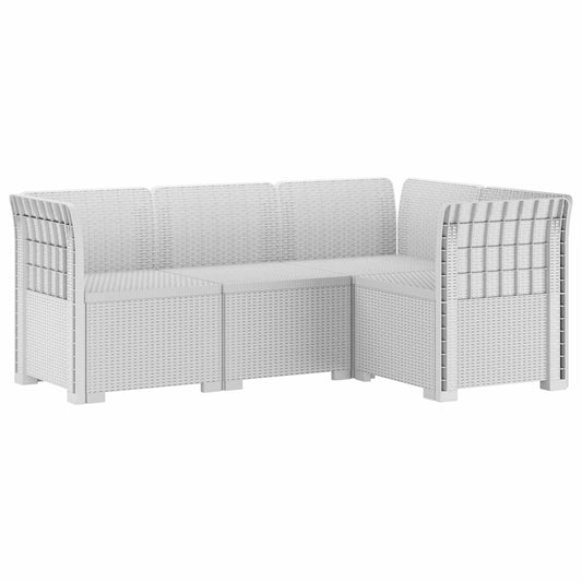 vidaXL 4-Seater Garden Sofa Rattan Look PP White
