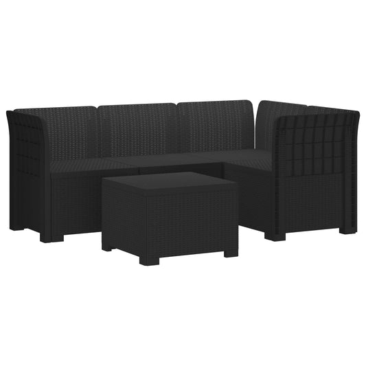 vidaXL 4-Seater Garden Sofa Rattan Look PP Anthracite