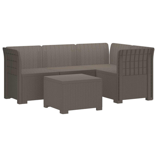 vidaXL 4-Seater Garden Sofa Rattan Look PP Light Grey