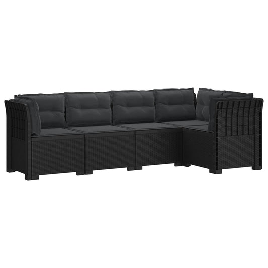vidaXL 5-Seater Garden Sofa with Cushions Rattan Look PP Anthracite