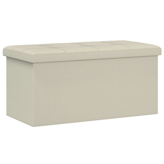 vidaXL Foldable Storage Bench White 180 kg 80 L 77 x 38 x 38 cm Linen