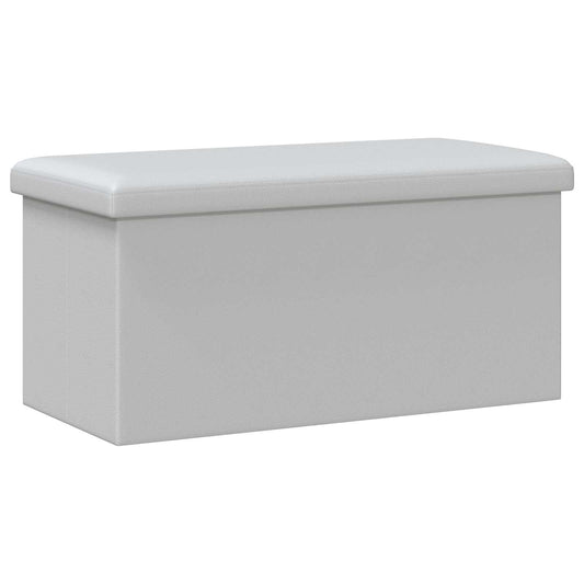 vidaXL Foldable Storage Bench White 180 kg 80 L 77 x 38 x 38 cm PVC