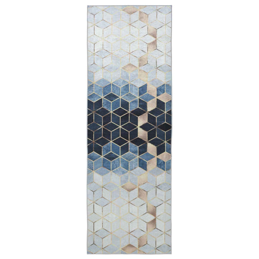 vidaXL Rug Runner LESAKA Silver 80 x 350 cm Diamond Velvet