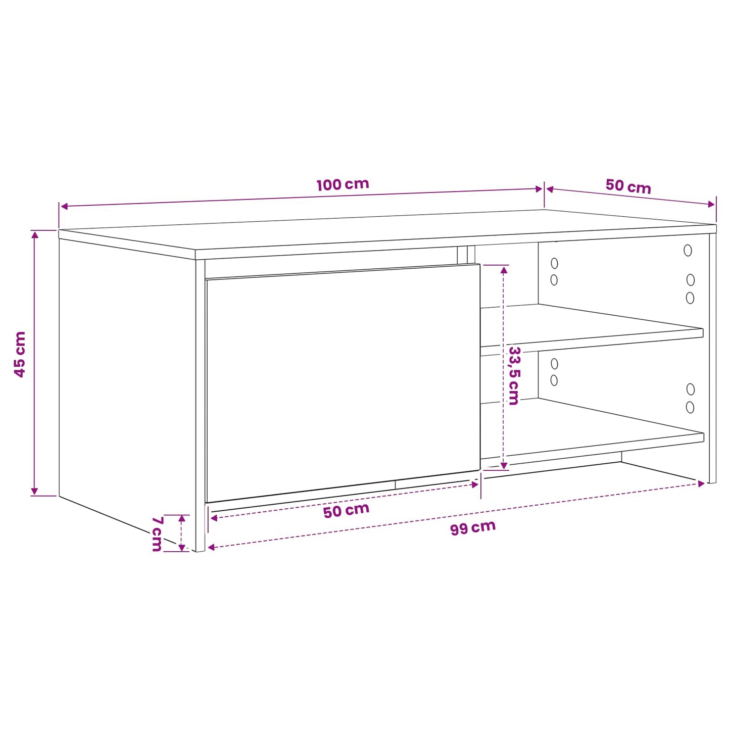 vidaXL Coffee Table Artisan Oak 102 x 50 x 45 cm Engineered Wood