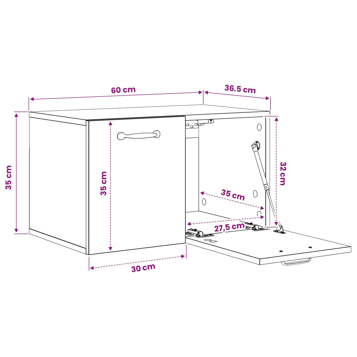 vidaXL Wall Cabinet 60 x 36.5 x 35 cm Engineered Wood Artisan Oak