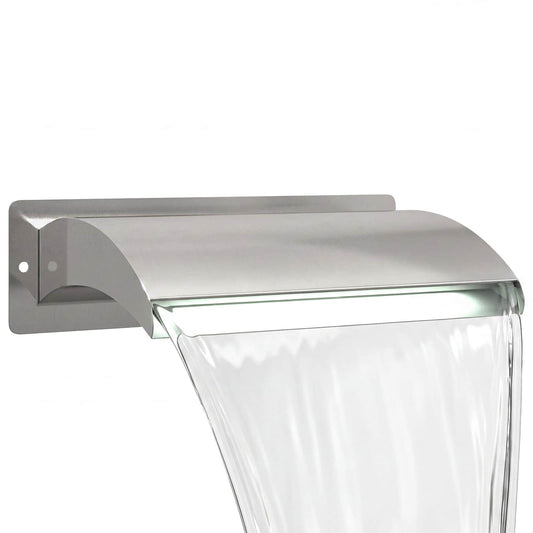 vidaXL Pool Waterfall with LED Stainless Steel 304 51 x 26 x 13 cm