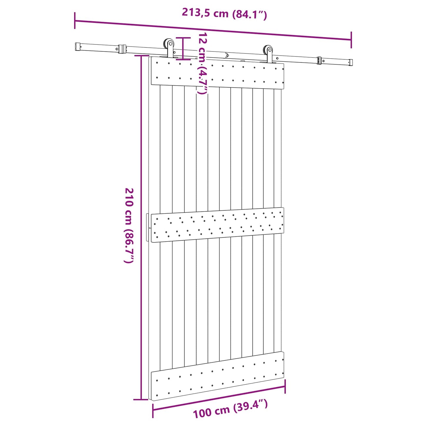 vidaXL Sliding Door NARVIK Natural and Black