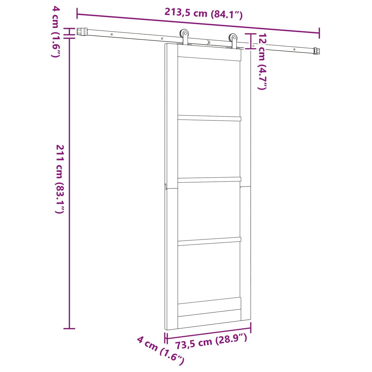 vidaXL Sliding Door ORKDAL Natural 73.5 x 211 cm Solid Pine Wood