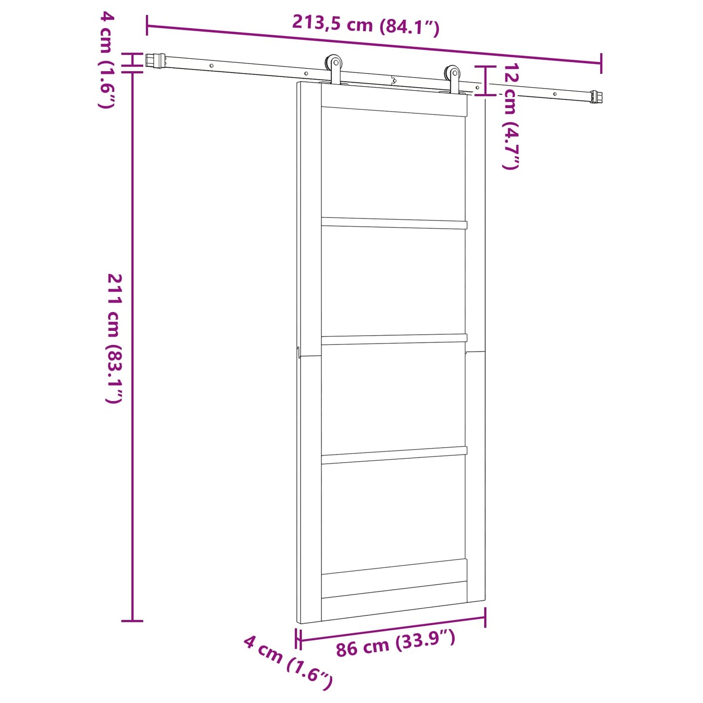 vidaXL Sliding Door ORKDAL Natural 86 x 211 cm Solid Pine Wood