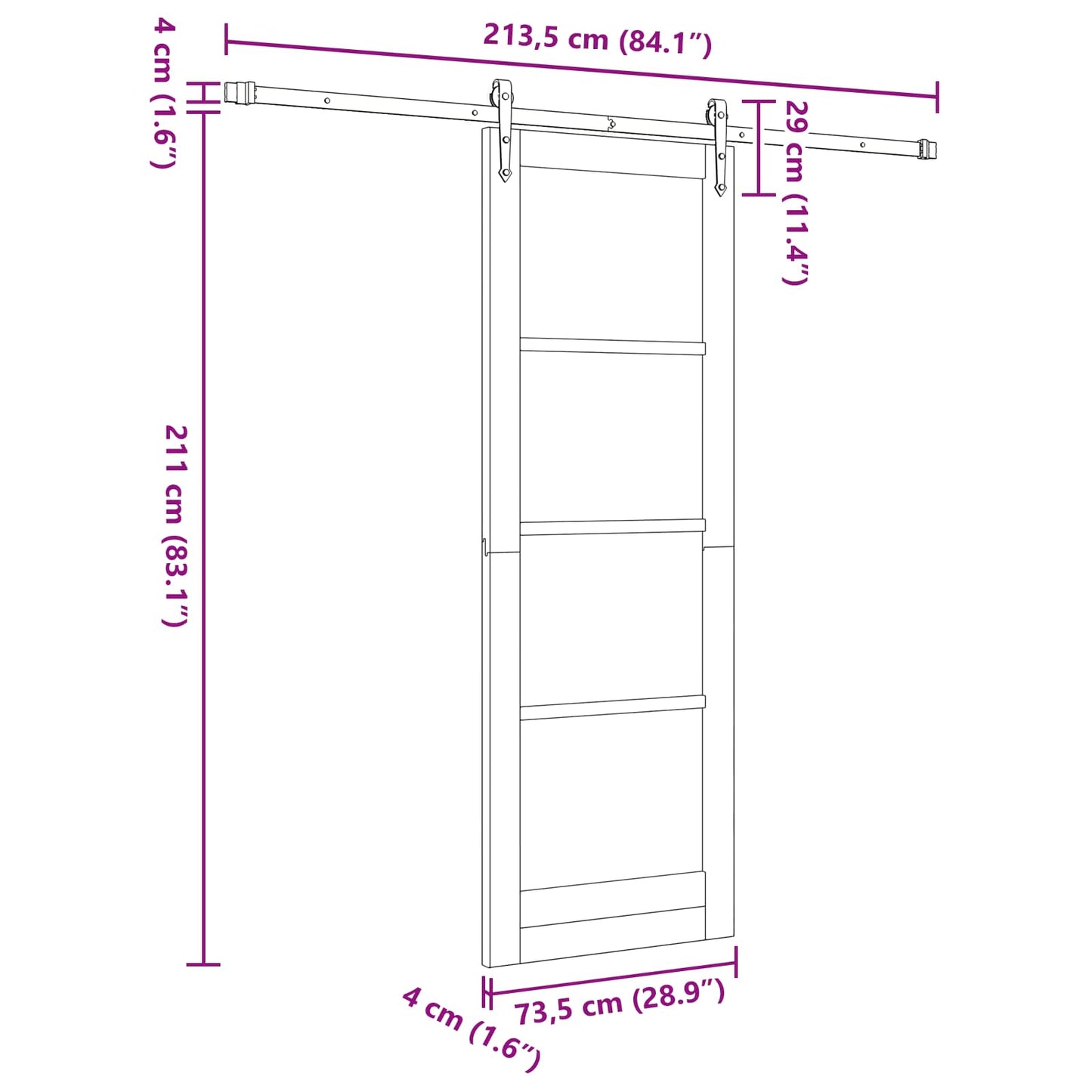 vidaXL Sliding Door ORKDAL Natural 73.5 x 211 cm Solid Pine Wood