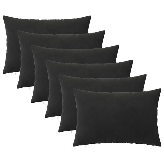 vidaXL Cushion with Pillow HEERLEN 6 pcs Black Velvet