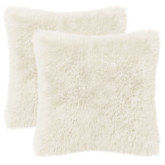 vidaXL Cushion with Pillow HEERLEN 6 pcs White PV Fleece