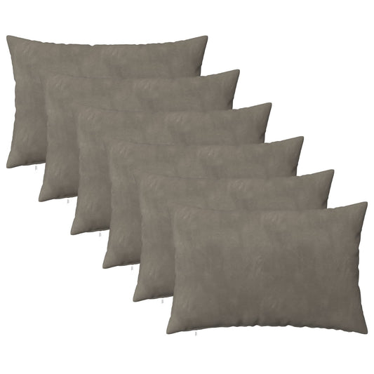 vidaXL Cushion with Pillow HEERLEN 6 pcs Light Grey Velvet