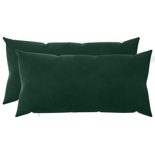 vidaXL Cushion with Pillow HEERLEN 2 pcs Dark Green Velvet