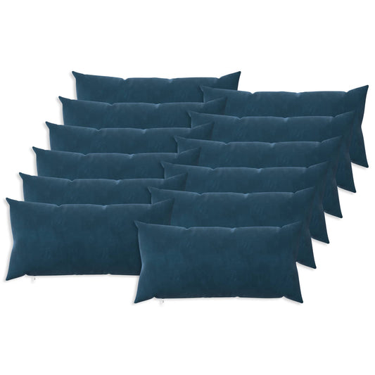 vidaXL Cushion with Pillow HEERLEN 12 pcs Blue Velvet