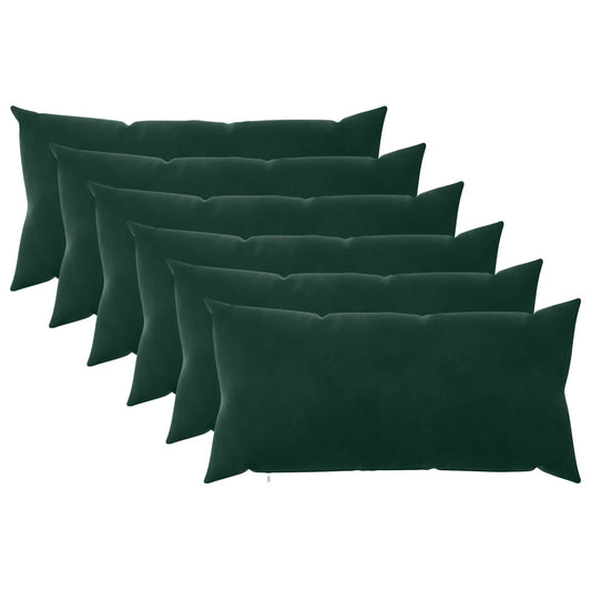 vidaXL Cushion with Pillow HEERLEN 6 pcs Dark Green Velvet