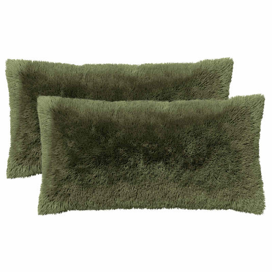vidaXL Cushion with Pillow HEERLEN 2 pcs Green PV Fleece