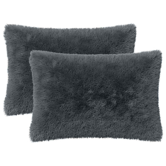 vidaXL Cushion with Pillow HEERLEN 2 pcs Anthracite PV Fleece