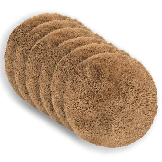 vidaXL Cushion with Pillow HEERLEN 6 pcs Taupe PV Fleece