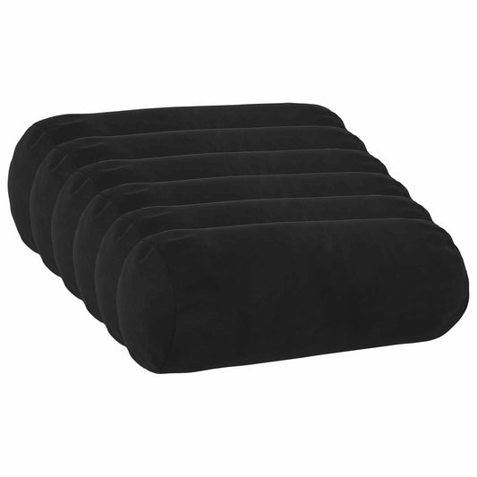 vidaXL Cushion with Pillow HEERLEN 6 pcs Black Velvet