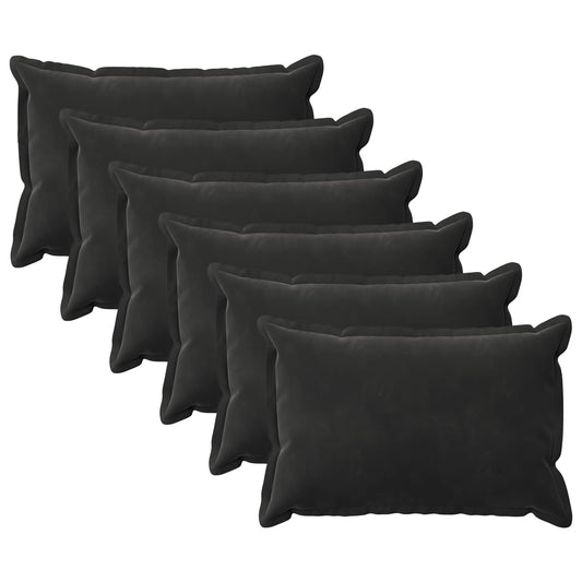 vidaXL Cushion with Pillow HOUTEN 6 pcs Black Velvet