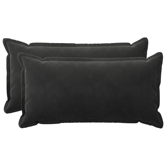 vidaXL Cushion with Pillow HOUTEN 2 pcs Black Velvet