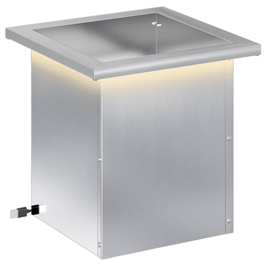 vidaXL Garden Planter with LED Silver 30 x 30 x 30 cm Galvanised Steel