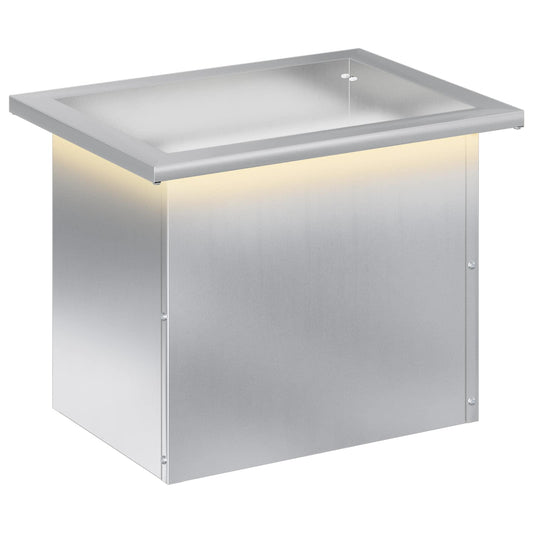 vidaXL Garden Planter with LED Silver 30 x 40 x 30 cm Galvanised Steel